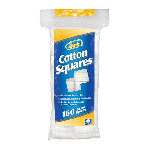 Classic Cotton Squares for All Skin Types, 160 ea